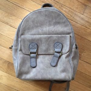 Tan leather backpack